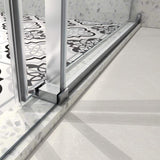 CASAINC 60 in. W x 76 in. H Frameless Shower Door Stainless Steel in Brushed Nickel with Adjustable Soft Closing Function