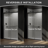 CASAINC 48 in. W x 72 in. H Framed Sliding Shower Door in Black with Tempered Glass