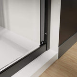 CASAINC 48 in. W x 72 in. H Framed Sliding Shower Door in Black with Tempered Glass
