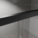 CASAINC 48 in. W x 72 in. H Framed Sliding Shower Door in Black with Tempered Glass