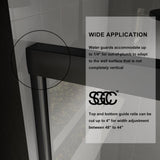 CASAINC 48 in. W x 72 in. H Framed Sliding Shower Door in Black with Tempered Glass