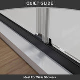 CASAINC 48 in. W x 72 in. H Framed Sliding Shower Door in Black with Tempered Glass