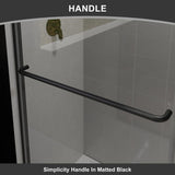 CASAINC 48 in. W x 72 in. H Framed Sliding Shower Door in Black with Tempered Glass