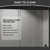 CASAINC 48 in. W x 72 in. H Framed Sliding Shower Door in Black with Tempered Glass