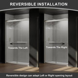CASAINC 48 in. W x 72 in. H Framed Sliding Shower Door in Brushed Nickel with Tempered Glass