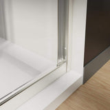 CASAINC 48 in. W x 72 in. H Framed Sliding Shower Door in Brushed Nickel with Tempered Glass