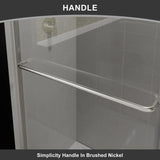 CASAINC 48 in. W x 72 in. H Framed Sliding Shower Door in Brushed Nickel with Tempered Glass
