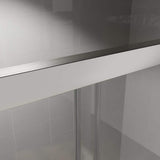 CASAINC 48 in. W x 72 in. H Framed Sliding Shower Door in Brushed Nickel with Tempered Glass