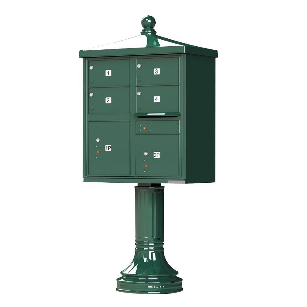 Vital 1570 8 Mailboxes 2 Parcel Lockers 1 Outgoing Pedestal Mount Cluster Box Unit - Super Arbor