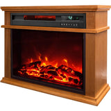 31 in. Freestanding Electric Fireplace Heater in Light Brown - Super Arbor