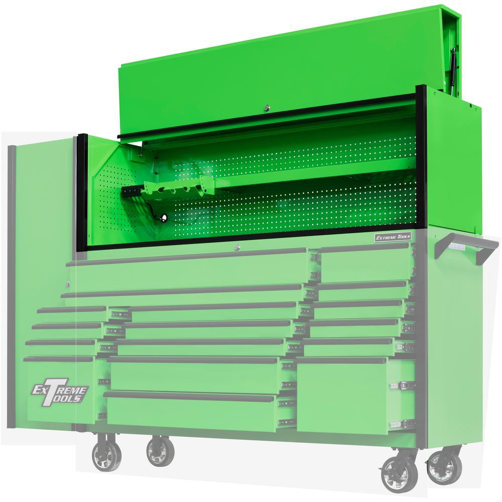 DX 72 in. 0-Drawer Extreme Power Workstation Hutch in Green with Black Handle - Super Arbor