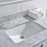 Maldon 49 in. W x 22 in. D Single Basin Carrara Marble Vanity Top in Carrara White with White Vitreous China Basin - Super Arbor