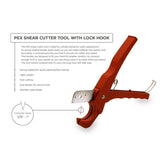 PEX Plumbing Kit - Crimper, Cutter Tool with Lock Hook, 3/4 in. Elbow Cinch & Half Clamp