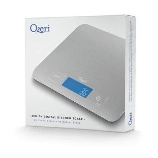 Zenith Digital Kitchen Scale in Refined Stainless Steel with Fingerprint Resistant Coating