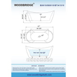Alacant 67 in.¬†Acrylic Flatbottom Double Slipper White Bathtub with Brushed Nickel Faucet & Overflow and Drain - Super Arbor