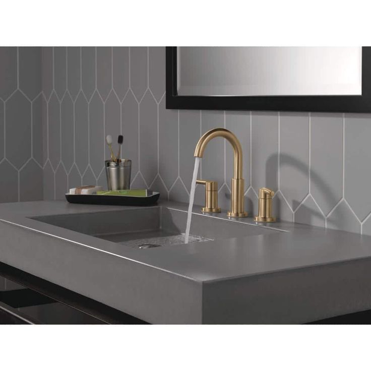 Nicoli J-Spout 8 in. Widespread Double Handle Bathroom Faucet in Champagne Bronze