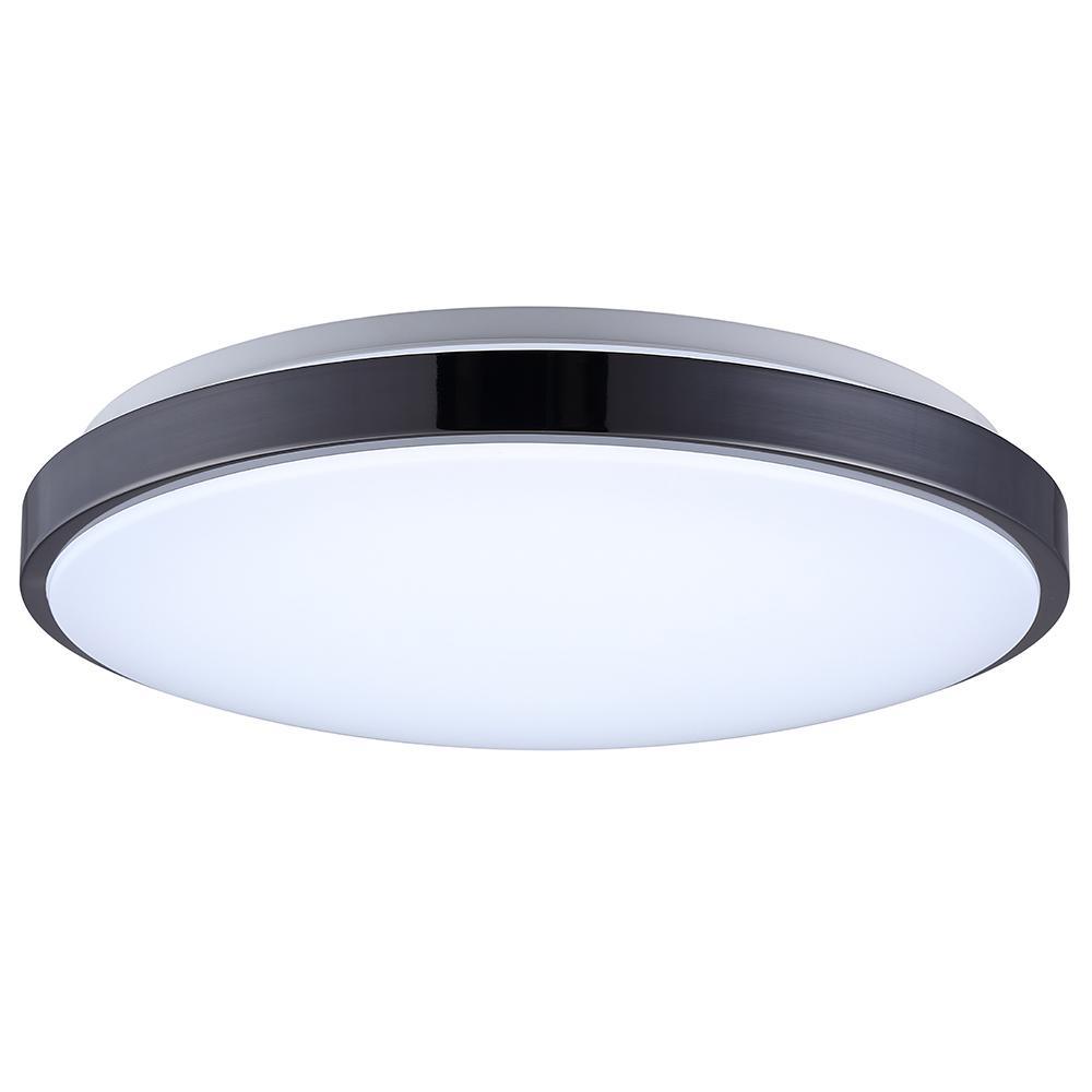 15 in. Black Nickel Integrated LED Trim Flush-Mount with Selectable White - Super Arbor