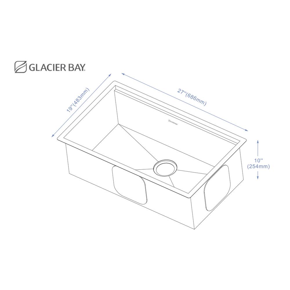 All-in-One Undermount Stainless Steel 27 in. Single Bowl Kitchen Workstation Sink with Accessories Kit - Super Arbor