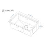 All-in-One Undermount Stainless Steel 27 in. Single Bowl Kitchen Workstation Sink with Accessories Kit - Super Arbor