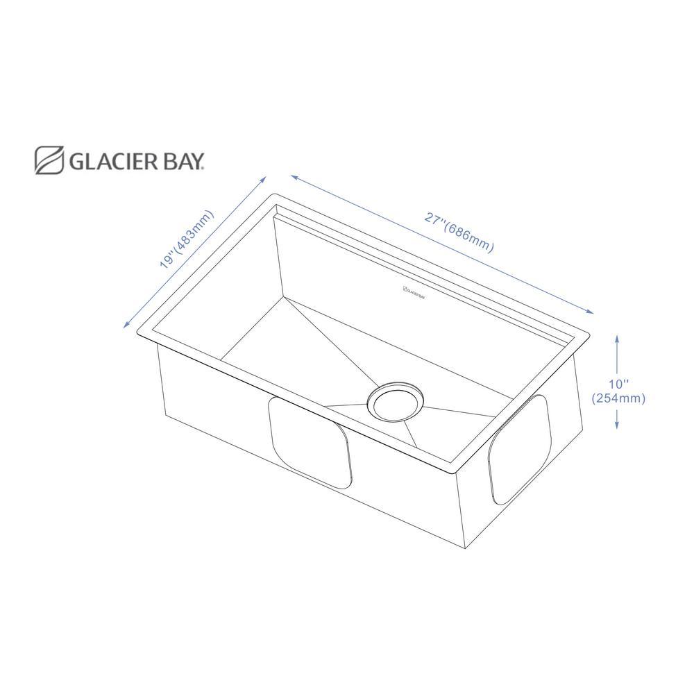 All-in-One Undermount Stainless Steel 27 in. Single Bowl Kitchen Workstation Sink with Faucet and Accessories Kit - Super Arbor
