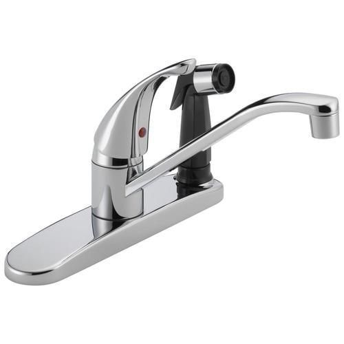 Peerless Core Chrome 1-Handle Deck-Mount Low-Arc Handle Kitchen Faucet