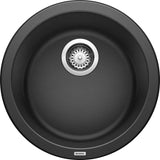 RONDO Dual Mount Granite Composite 17.69 in. Single Bowl Bar Sink in Anthracite