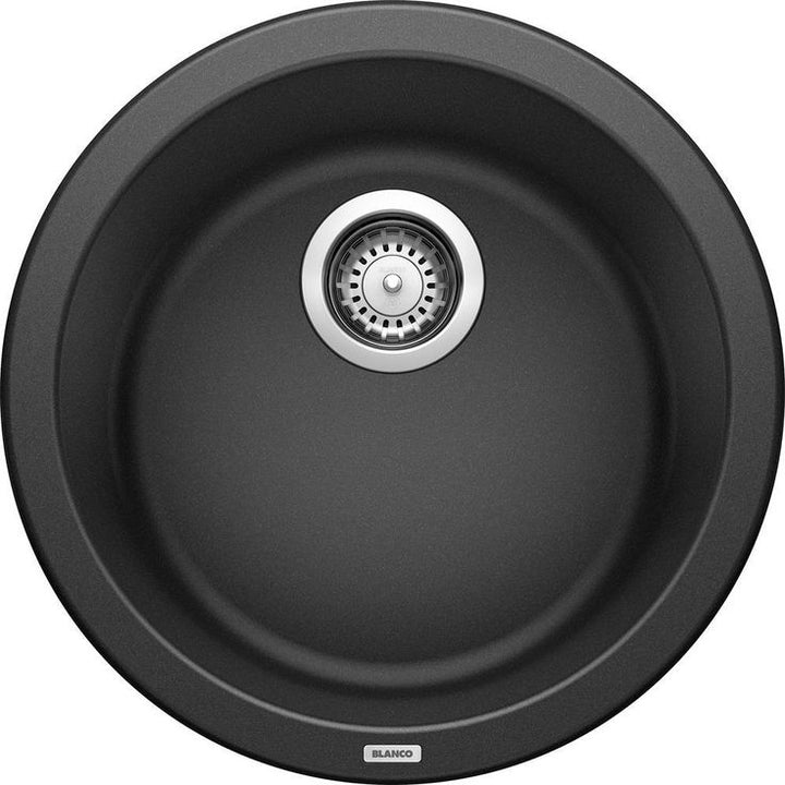 RONDO Dual Mount Granite Composite 17.69 in. Single Bowl Bar Sink in Anthracite