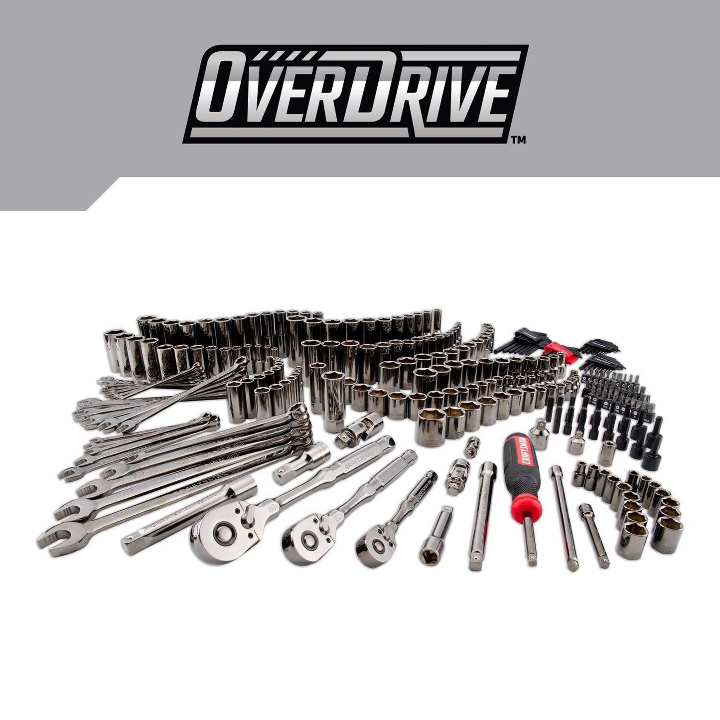 Craftsman OVERDRIVE 284-Piece Mechanic's Tool Set - Metric/SAE, Gunmetal Chrome