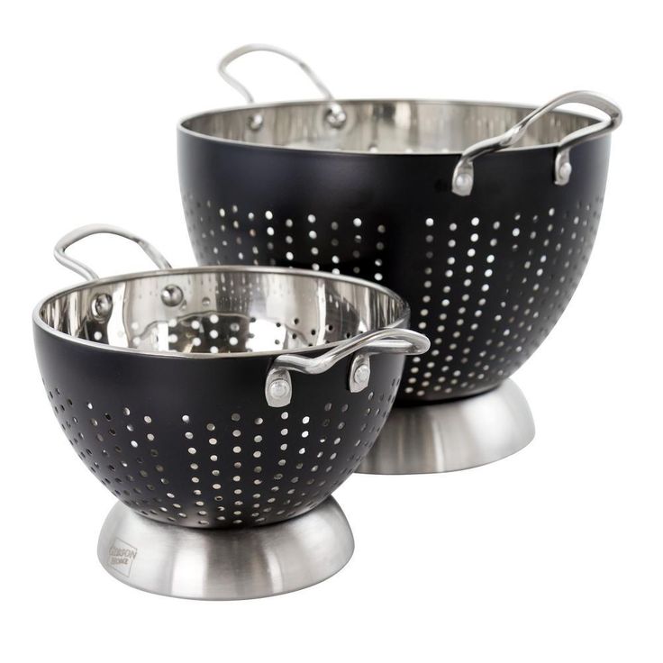 Crossen in Black Stainless Steel Colander Set (2-Piece)
