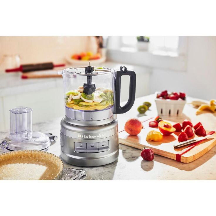 7-Cup 3-Speed Contour Silver Food Processor with Locking Lid