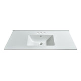 Ashinton 49 in. W x 22 in. D Single Basin Solid Surface Vanity Top in Solid White with Intergrated White Basin - Super Arbor