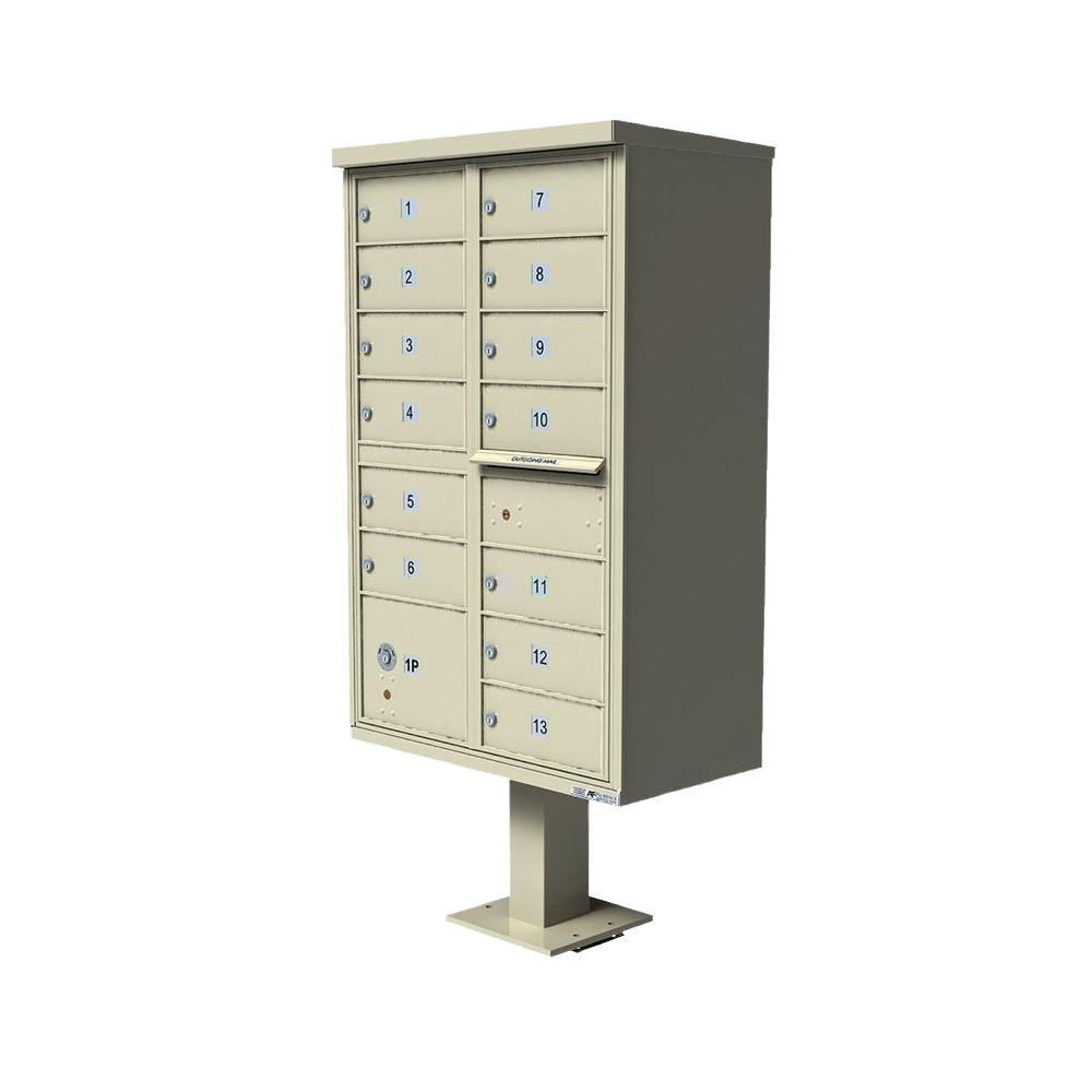 16-Mailboxes 1-Outgoing Mail Compartment 2-Parcel Lockers Pedestal Mount Cluster Box Unit - Super Arbor