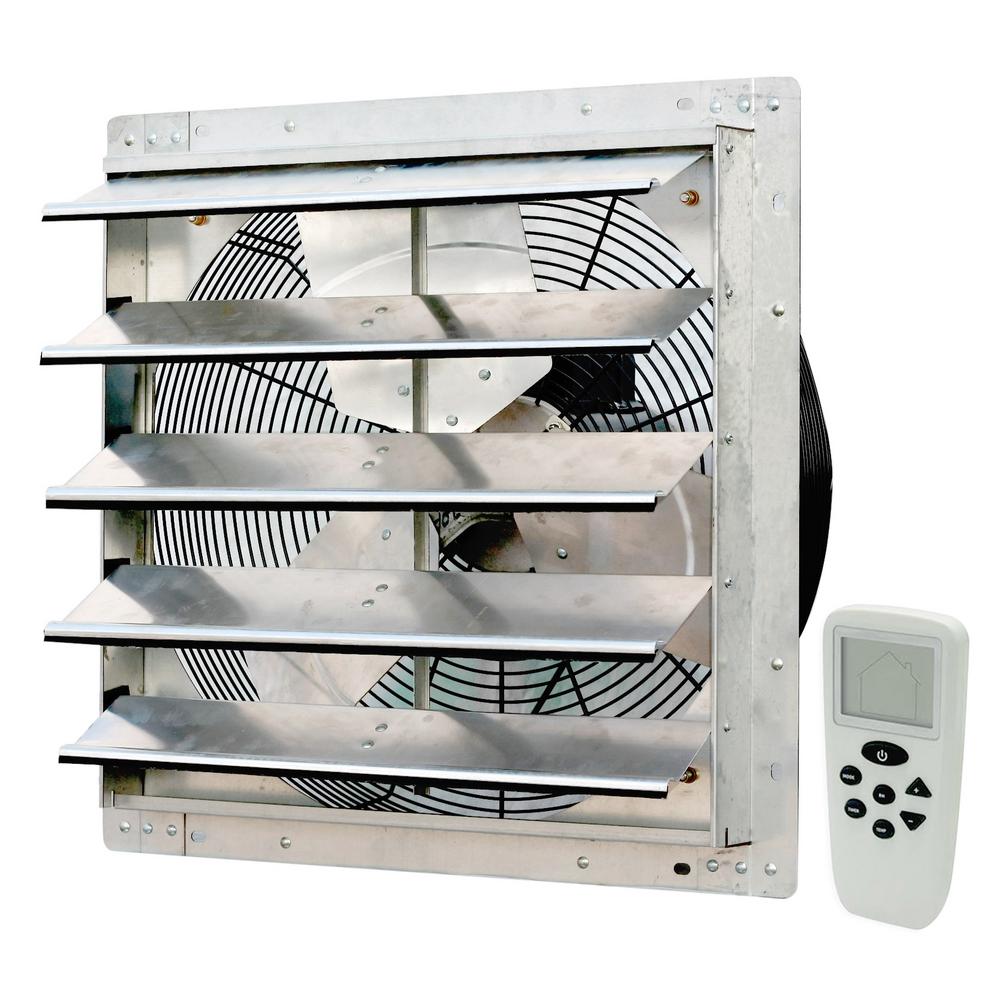 1200 CFM Silver Electric Powered Gable Mount Shutter Fan/Vent - Super Arbor