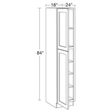 Home Decorators Collection Newport 18 in. W x 24 in. D x 84 in. H Assembled Plywood Pantry Kitchen Cabinet in Deep Onyx with Soft Close LH