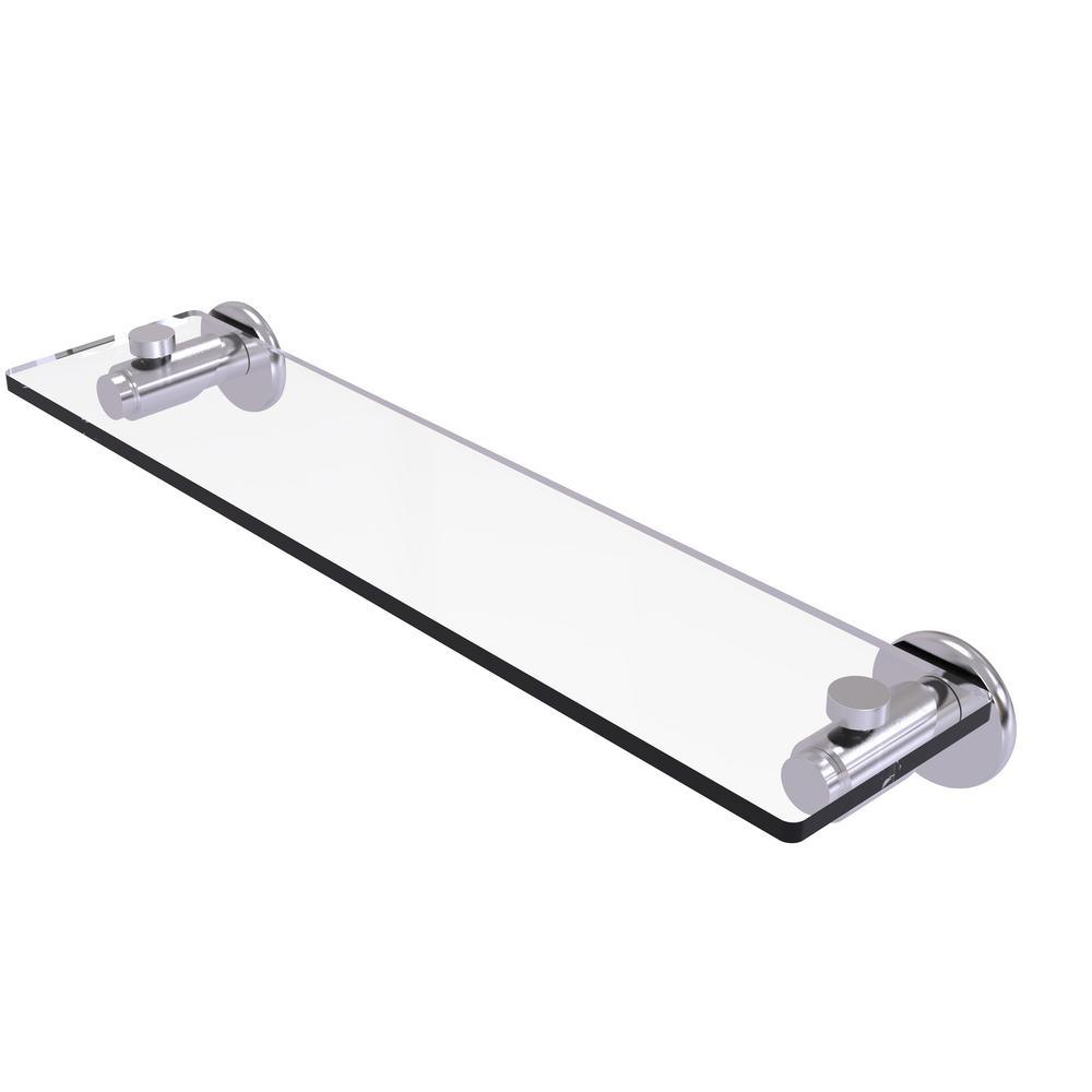 Tribecca Collection 22 in. Glass Vanity Shelf with Beveled Edges in Matte Black - Super Arbor