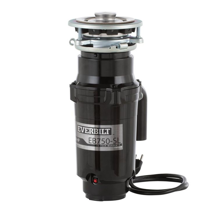 Everbilt 3/4 HP Slim Continuous Feed Garbage Disposal with Stainless Steel Sink Flange and Attached Power Cord