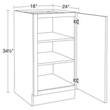 Home Decorators Collection Grayson 18 in. W x 24 in. D x 34.5 in. H Assembled Plywood Full Height Door Base Kitchen Cabinet in Mythic Blue RH