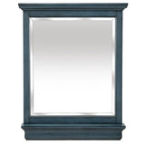 29.00 in. W x 36.00 in. H Framed Rectangular Beveled Edge Bathroom Vanity Mirror in Harbor Blue