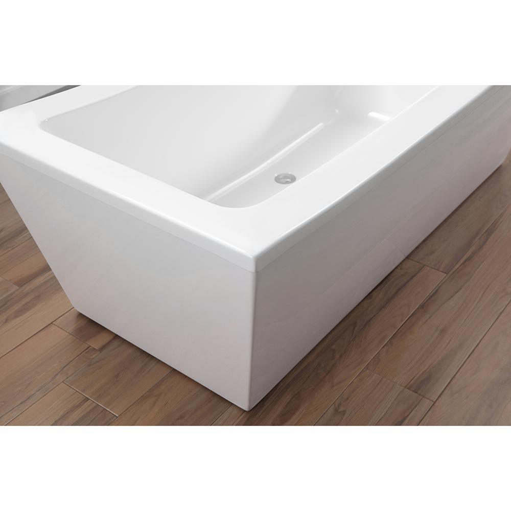 Terra 70 in. Acrylic Double Slipper Flatbottom Non-Whirlpool Center Drain Bathtub in White - Super Arbor