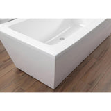 Terra 70 in. Acrylic Double Slipper Flatbottom Non-Whirlpool Center Drain Bathtub in White - Super Arbor
