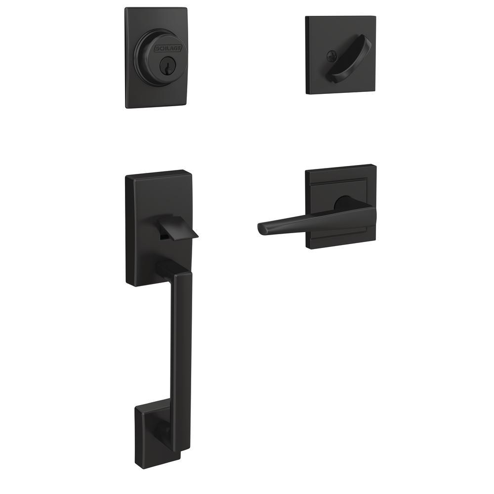 Custom Century Aged Bronze Single Cylinder Door Handleset with Eller Door Lever - Super Arbor