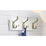 10 in. L White Board with Satin Nickel Hooks - Super Arbor