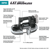 Makita 18V LXT Lithium‑Ion Sub‑Compact Brushless Cordless Band Saw Kit, 2.0Ah (XBP05R1B)