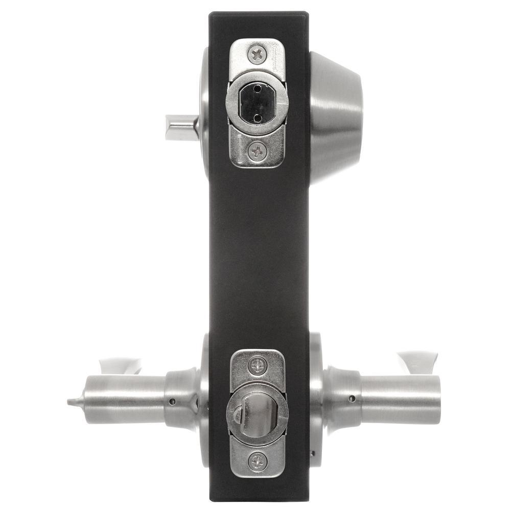 2.5 in. Satin Nickel Wave Lever Door Lock Combo Kit - Super Arbor