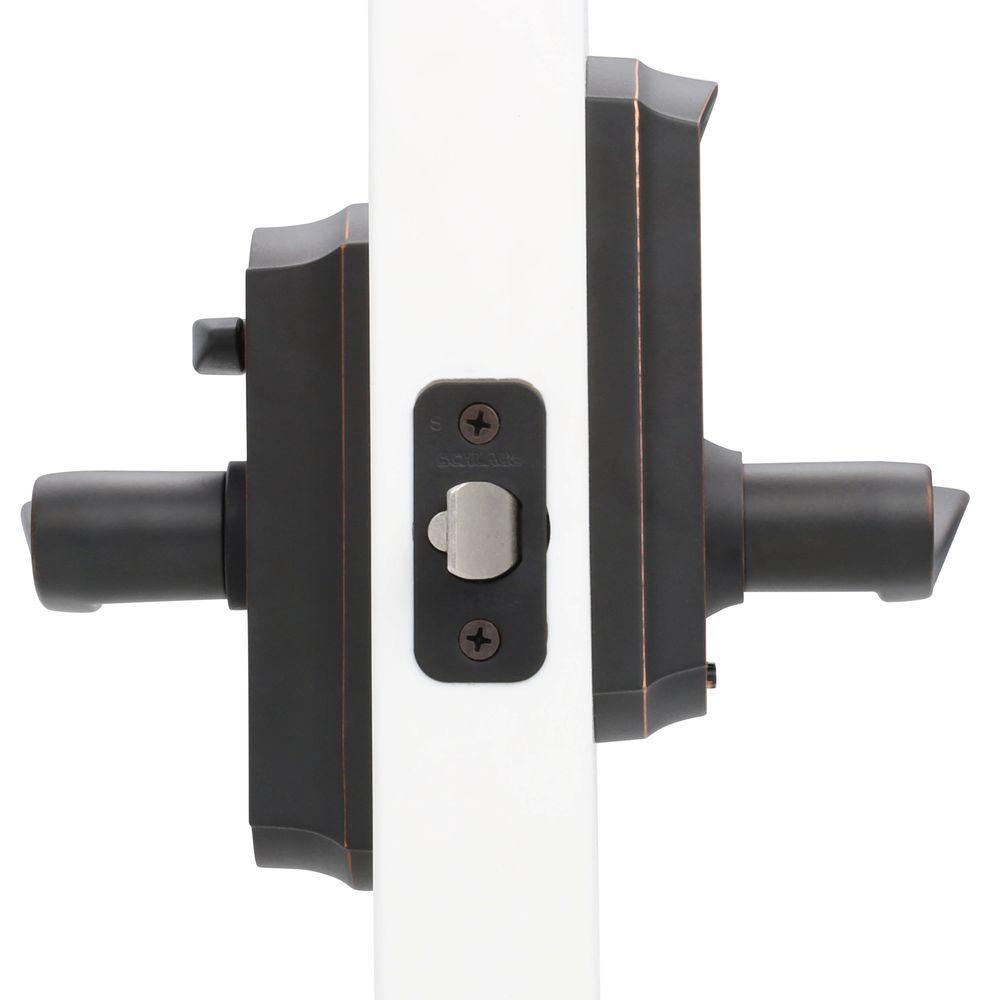 Camelot Aged Bronze Electronic Door Lock with Accent Door Lever - Super Arbor