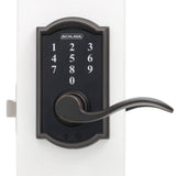 Camelot Aged Bronze Electronic Door Lock with Accent Door Lever - Super Arbor
