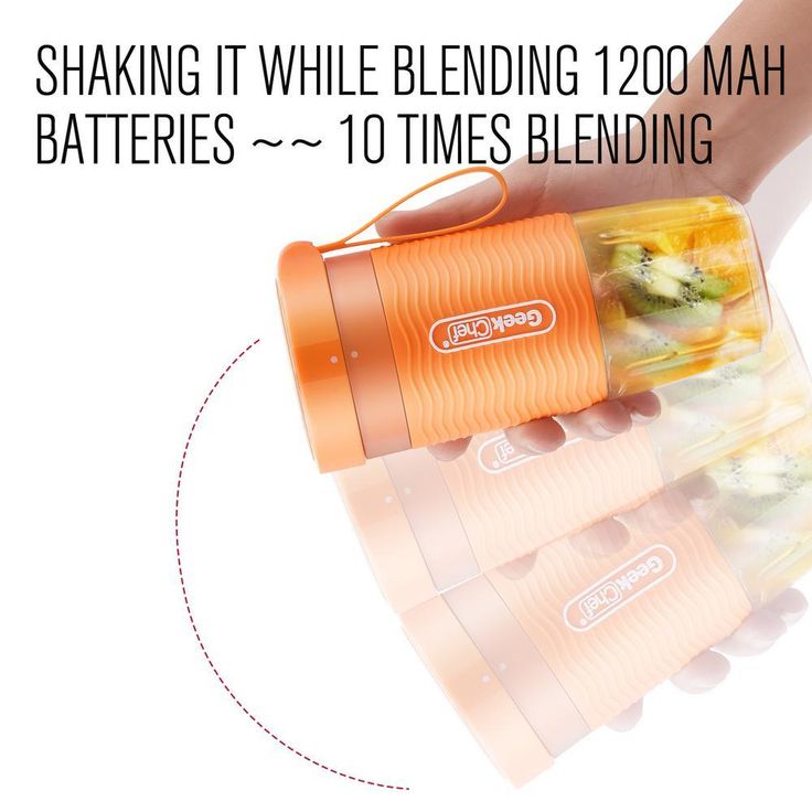 10 oz. Single Speed Orange Portable Personal Blender with USB Rechargeable