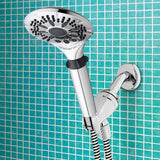 5-Spray 5 in. Single Wall Mount Handheld Shower Head in Chrome - Super Arbor