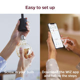Philips Amber G25 LED 40-Watt Equivalent Dimmable Smart Wi‑Fi WiZ Connected Wireless Light Bulb (4‑Pack)