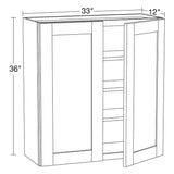 Home Decorators Collection Washington Veiled Gray Plywood Shaker Assembled Wall Kitchen Cabinet Soft Close 33 in W x 12 in D x 36 in H